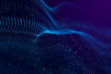 Abstract polygonal space. Low poly 3d wire. Artificial Intelligence. 3D .